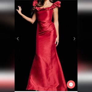 Red Jovani long formal gown.